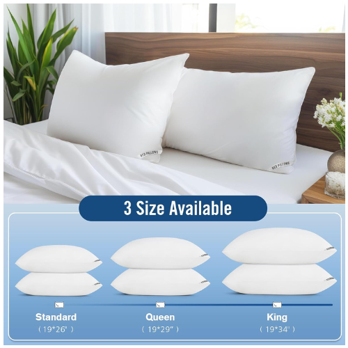 Luxury Hotel Collection Bed Pillows Set of 2 – Soft Down Alternative Pillows for Back, Side & Stomach Sleepers