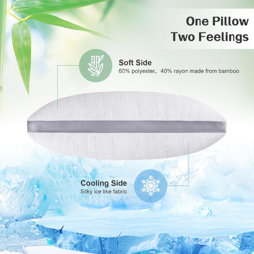 Adjustable Cooling Memory Foam Pillows Set of 2 – Supportive King Size Bed Pillows